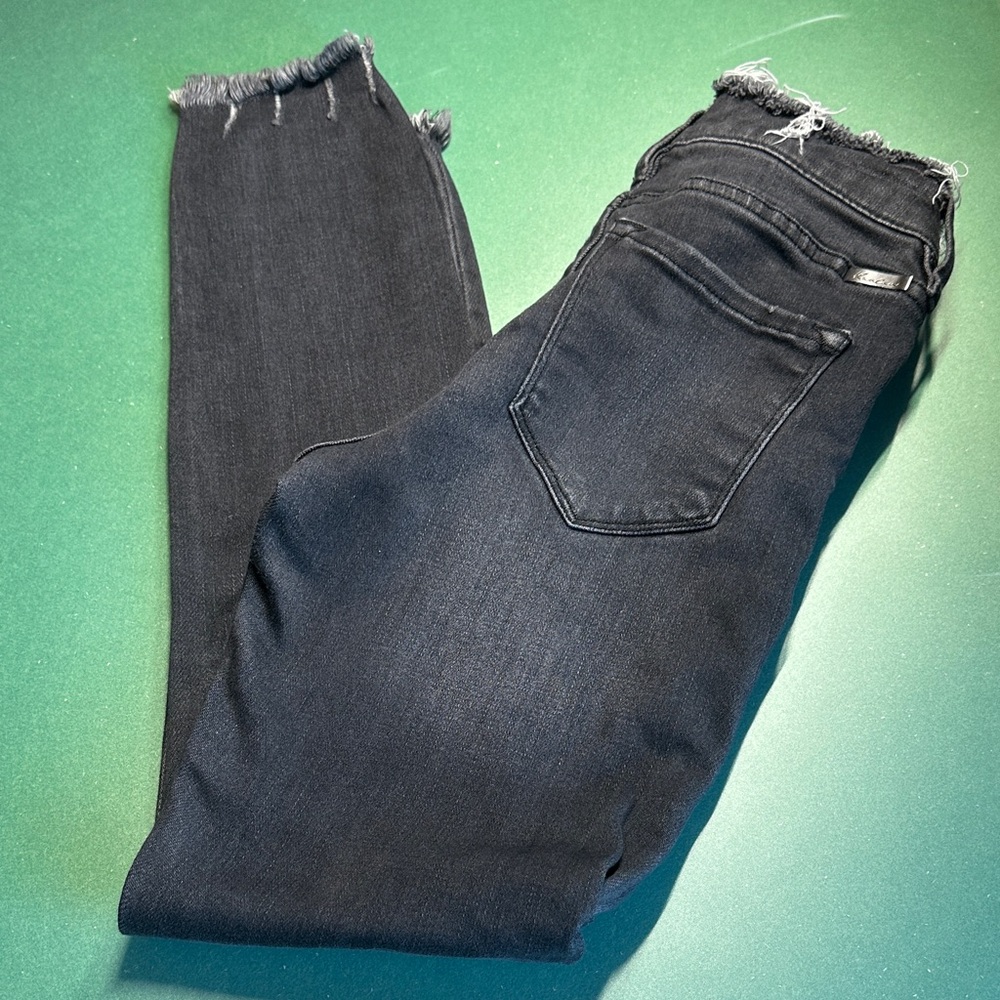 KanCan Distressed Black Ankle Jeans